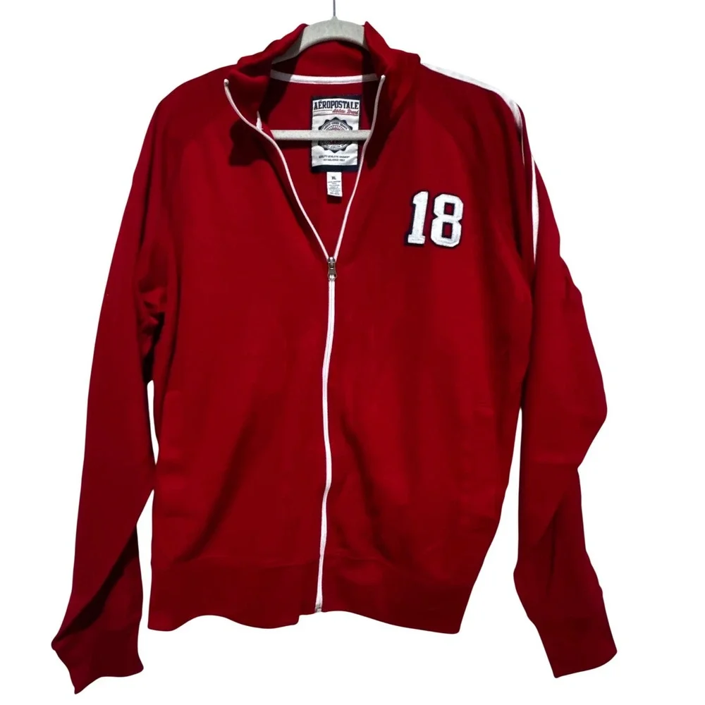 Y2K‎ Aeropostale Mens XL Red New York City Track Jacket 18 Patch Retro Gorpcore
